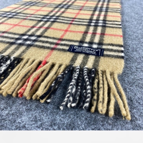 Burberry Tan and Black Plaid Scarf - Picture 7 of 8